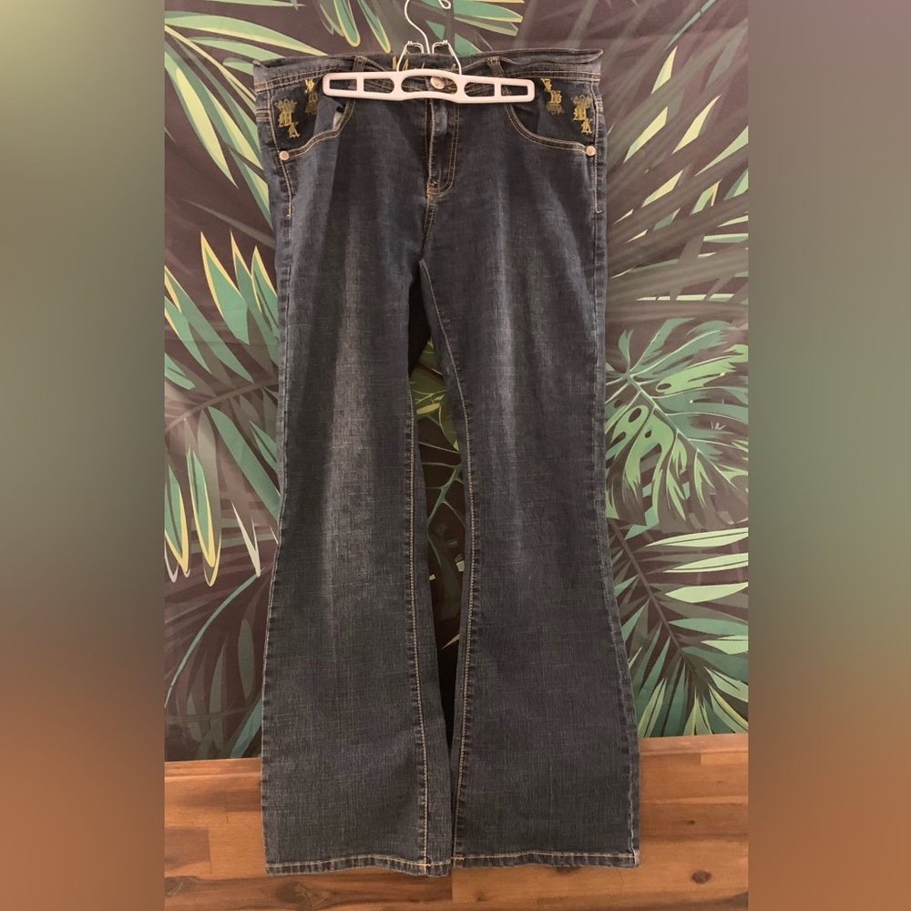Makaveli Branded Rhinestone Pink Embroidered Jeans